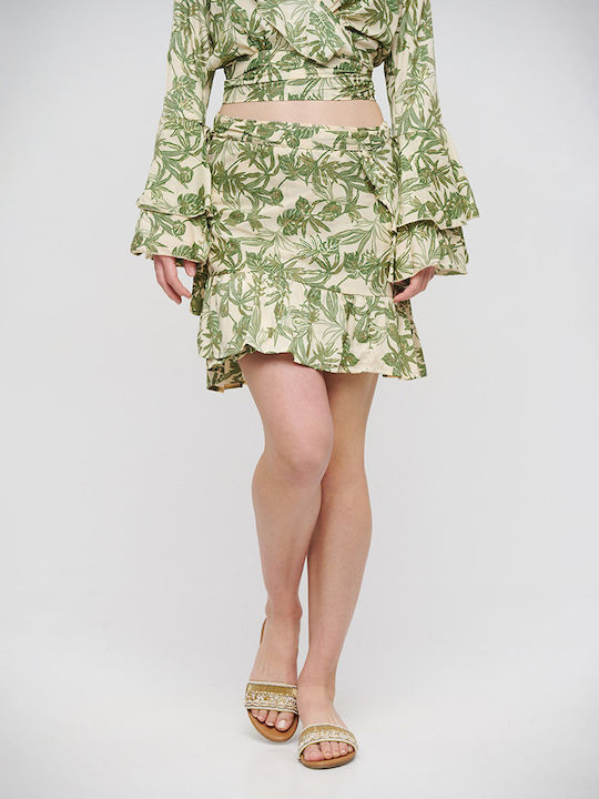 Ble Resort Collection Mini Envelope Skirt in Green color