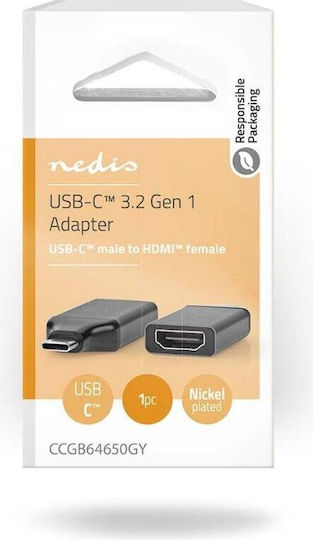 Nedis CCGB64650GY Μετατροπέας USB-C male σε HDMI female