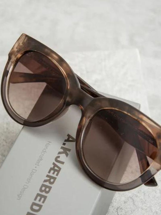 A.Kjaerbede Lilly Coquina Sunglasses with Brown Tartaruga Plastic Frame and Beige Lens KL2215-012