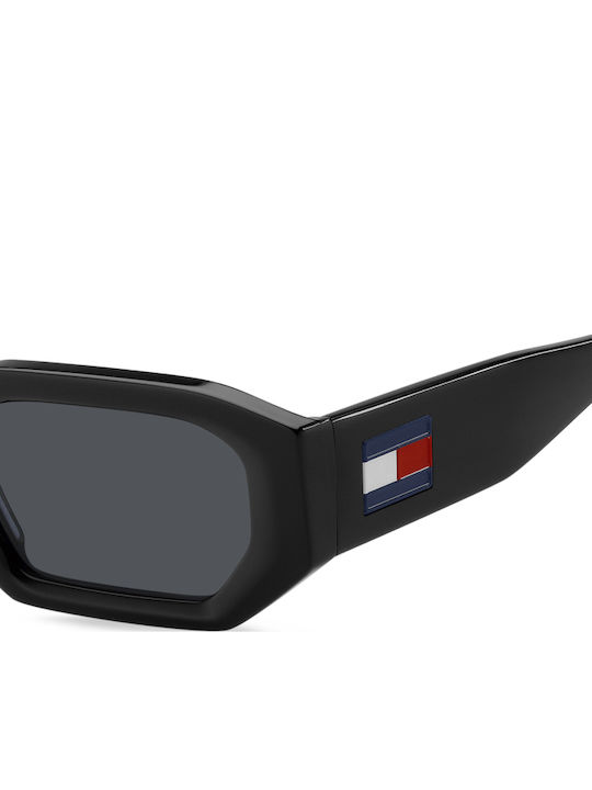 Tommy Hilfiger Unisex Sunglasses with Black Plastic Frame and Black Lens TJ0099/S 807/IR