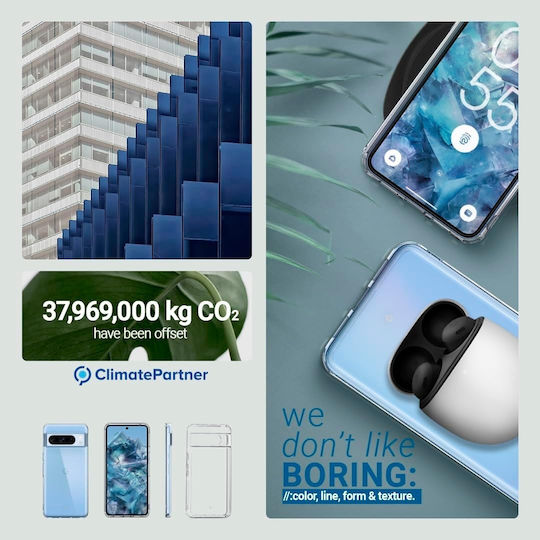 Caseology Capella Transparente Strapazierfähige Hülle für Google Pixel 8 Pro Kristallklar Acs06333