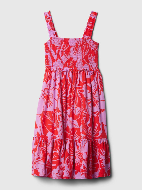 GAP Kids Dress Floral Sleeveless Coral