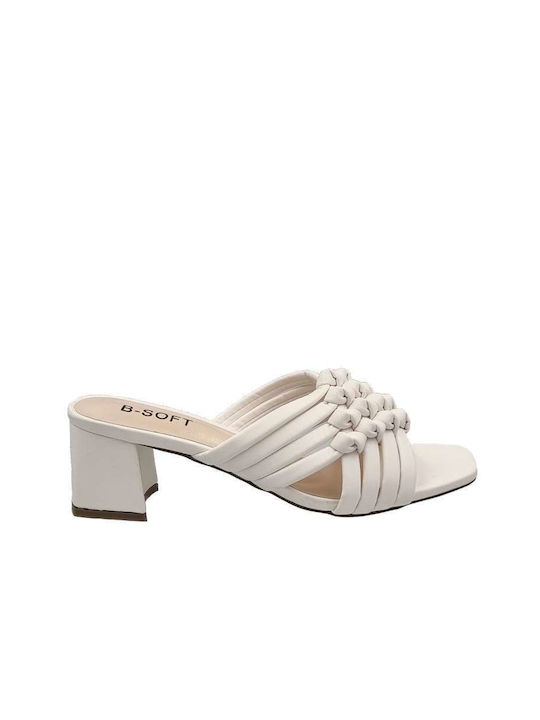 B-Soft Heel Mules White