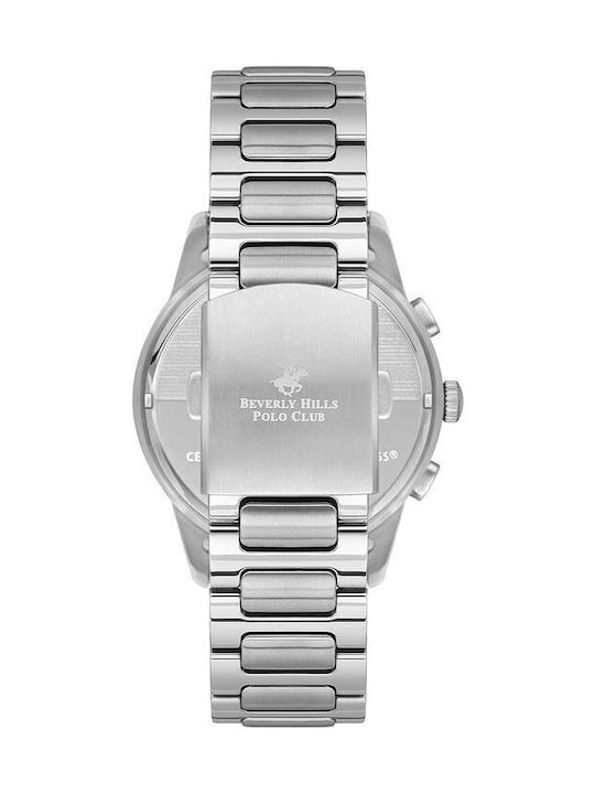 Beverly Hills Polo Club Men's Watch Battery with Silver Metal Bracelet