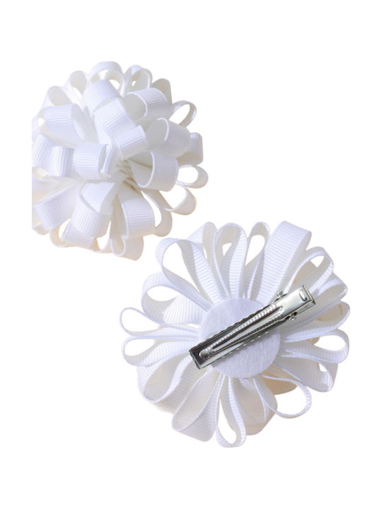 TakTakBaby Set of Kids Hair Clips with Hair Clip Flower in White Color 2pcs