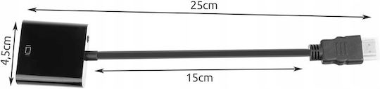 Cablu adaptor HDMI-VGA Zola Jack-Jack Cablu 3.5 mm Sistem HDCP încorporat Lungime cablu 15 cm