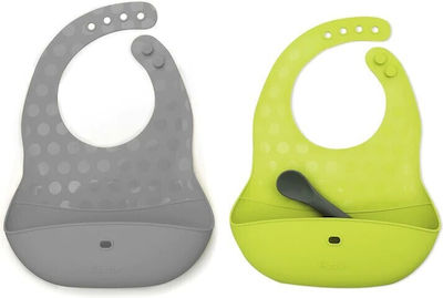 Bbluv Waterproof Bib Silicone with Pocket Green-grey 2pcs