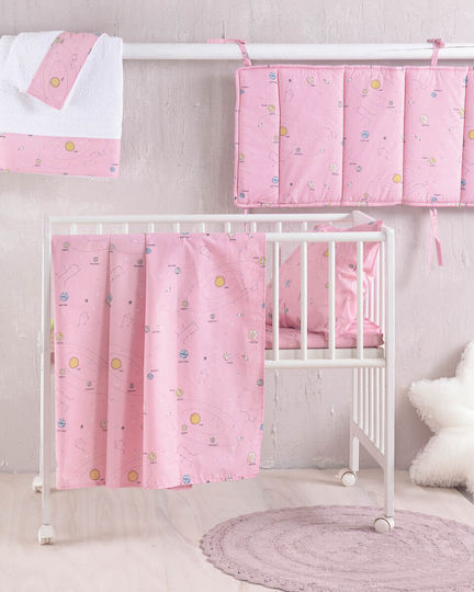 Rythmos Venus Crib Bumpers Classic Inside Pink 43x200cm