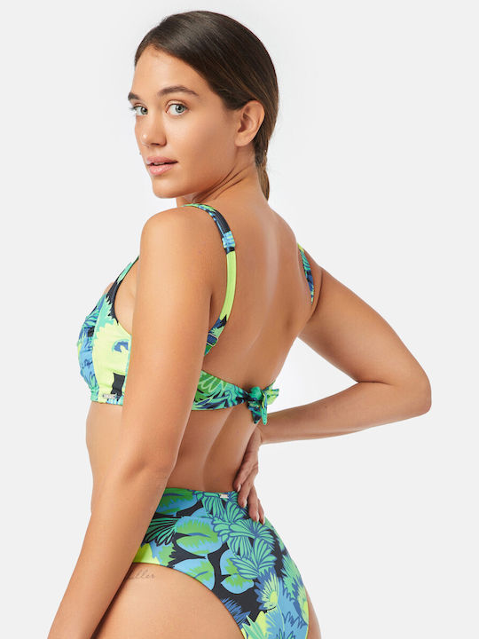 Minerva Sports Bra Bikini Top with Adjustable Straps Lime