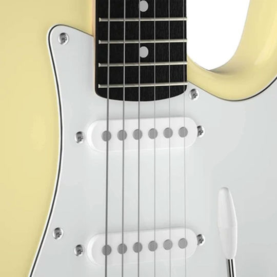 Donner Комплект Електрическа Китара Stratocaster Бял с Калъф