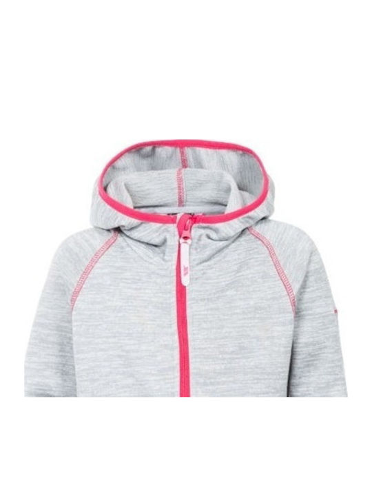 Kinderstrickjacke Fleece mit Kapuze Gray
