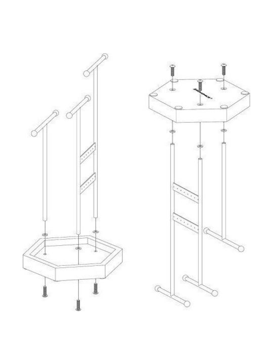 Songmics Stand Metalic Alb 20.5x18x36cm