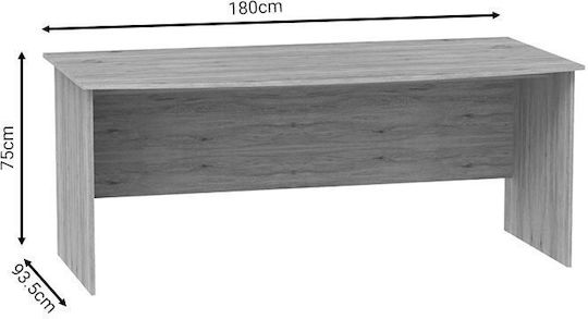 Birou Anze Din Lemn Natural 180x93,5x75cm