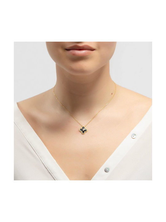 Gold Plated Sterling Silver 925 Black Cross Kl21100353