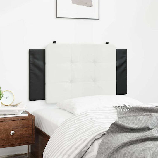 vidaXL Headboard Cushion with Leather White Black 100x48cm