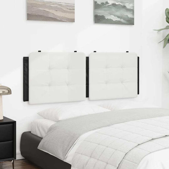 vidaXL Bed Headboard with Leatherette White Black