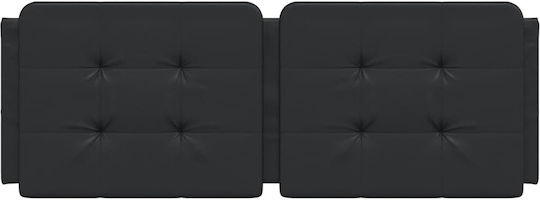 vidaXL Leather Bed Headboard Cushion Black 120x48cm