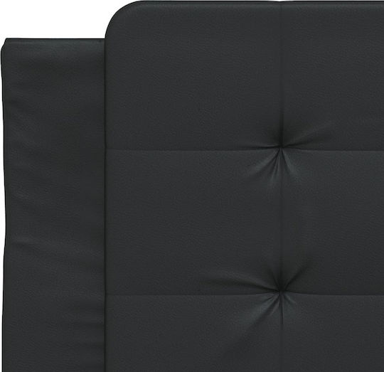 vidaXL Kopfstütze für Bett mit Leder Schwarz 80x48cm