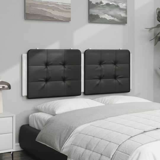 vidaXL Leather Headboard Cushion Black/White 140x48cm