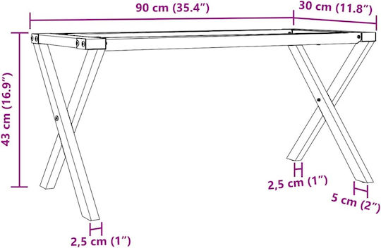 vidaXL Чугунен Крак На Мебел Подходящ За Маса / Малка Маса 90x30x43см Чугун