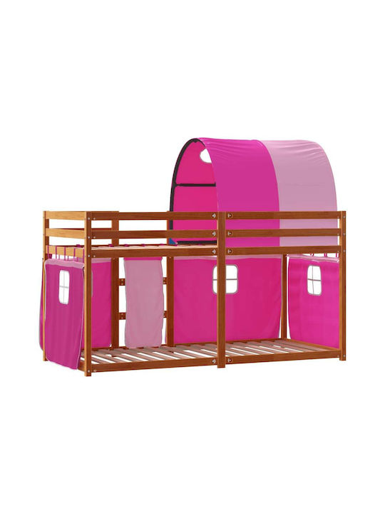 Kids Bed Loft Bed Single Pink for Mattress 80x200cm