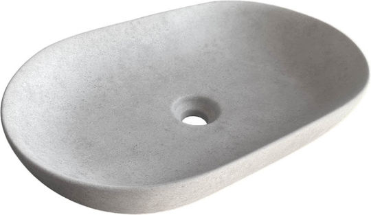 Rak Ceramics Επικαθήμενος Νιπτήρας Πορσελάνης 55x36cm Γκρι
