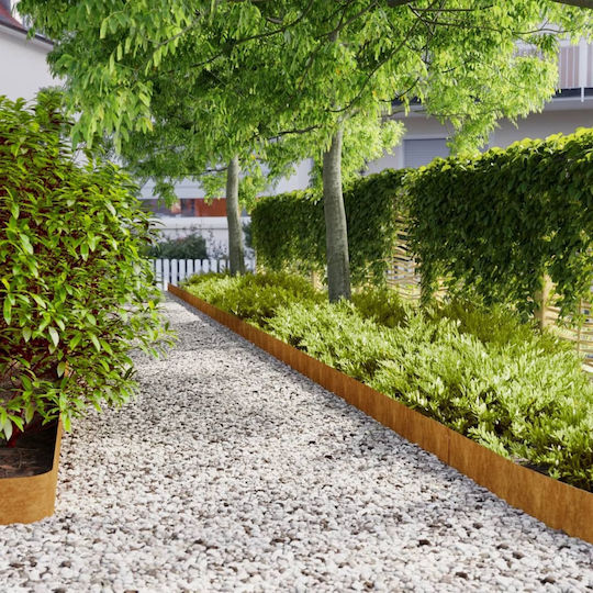 vidaXL Metal Garden Border in Gray Color 1.03m x 15cm