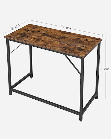 Γραφείο Vasagle Ξύλινο Καφέ 100x50x75εκ.