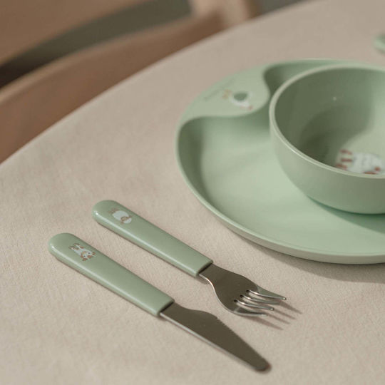 Little Dutch Little Farm Plastic Green Feeding Set 6 Pieces