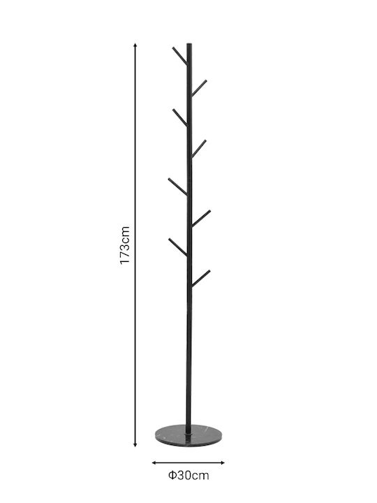 Pakketo Metallic Coat Rack Black Fori 30x30x173cm
