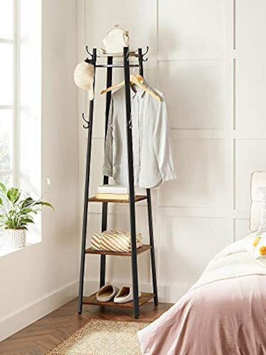 Songmics Metallic Coat Rack Black / Brown 45x45x181cm