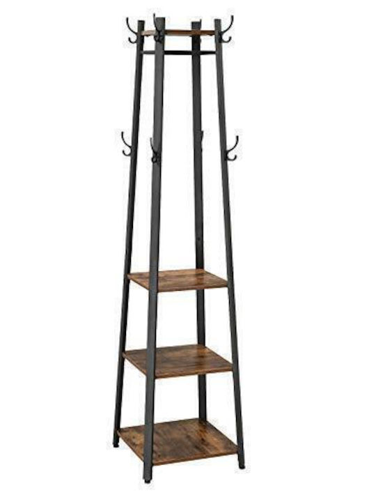 Songmics Metallic Coat Rack Black / Brown 45x45x181cm