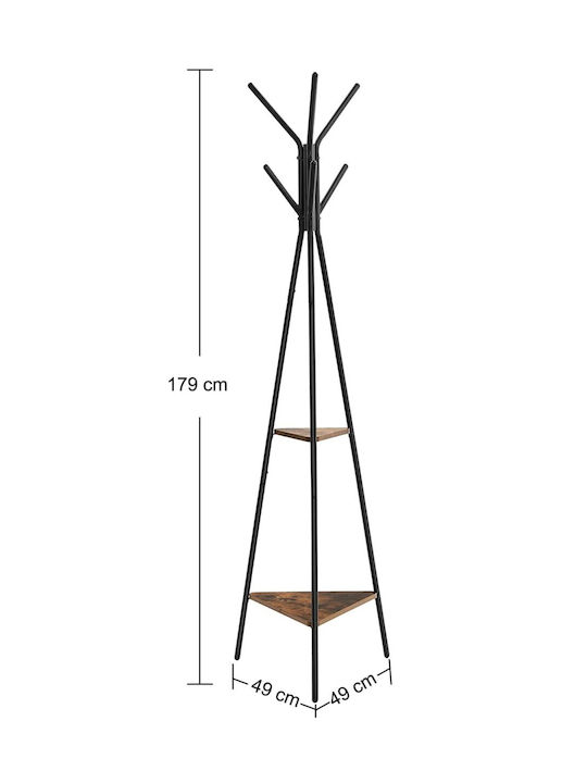 Leobert Loft Καλόγερος Μεταλλικός Μαύρος 49x49x179cm