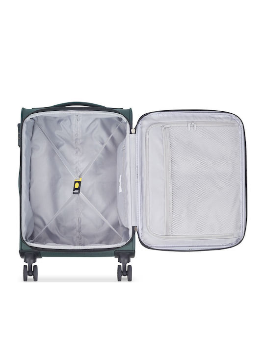 Delsey Cabin Fabric Green Suitcase With 4 Wheels Height 56cm 343080103