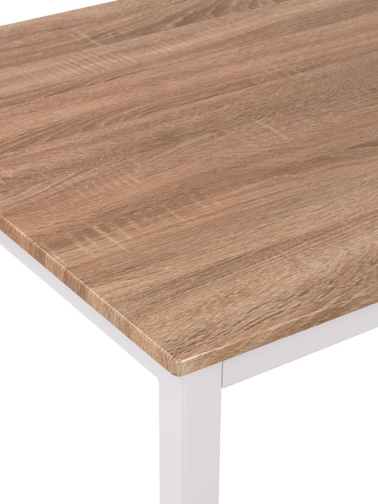 Goose Table Dining Room Wooden with Metal Frame White 120x80x75cm