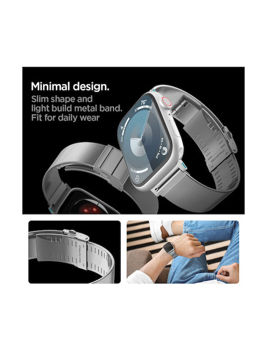 Spigen Sgp Sleek Link 316l Edelstahl Apple Watch Serie Ultra 1/2 49mm 45mm 44mm 42mm Silber Amp07224
