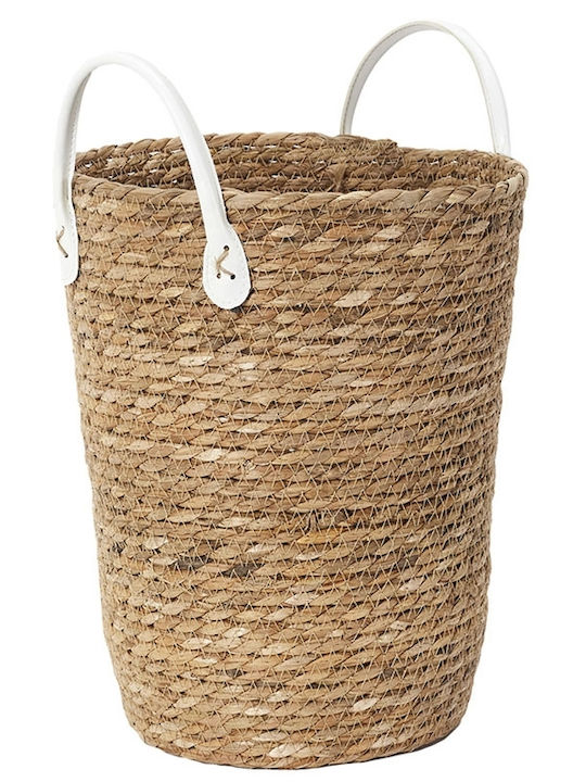 The Home Deco Factory Set of Decorative Baskets Plastic with Handles Brown 3pcs