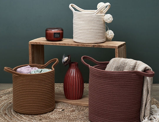 The Home Deco Factory Комплект декоративни кошници Пластмасови с дръжки White 3бр
