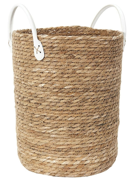 The Home Deco Factory Set of Decorative Baskets Plastic with Handles Brown 3pcs