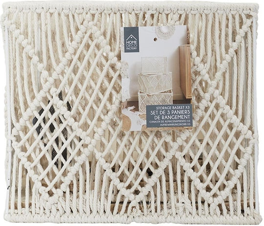 The Home Deco Factory Комплект декоративни кошници с дръжки White 37x27x21бр 3бр