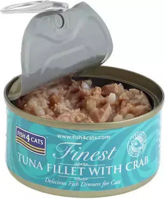 Fisch 4 Katzen Nass Feinster Thunfischfilet Krabben Thunfisch Krabben 70gr