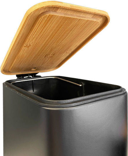 Sidirela Metalic Set perie de toaletă și coș de gunoi pentru baie 7lt Negru