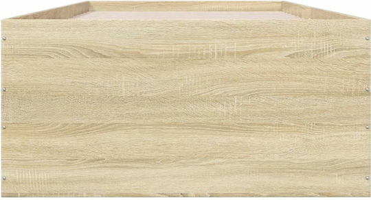 Wooden Single Bed Mattress Base Beige with Slats for Mattress 75x190cm