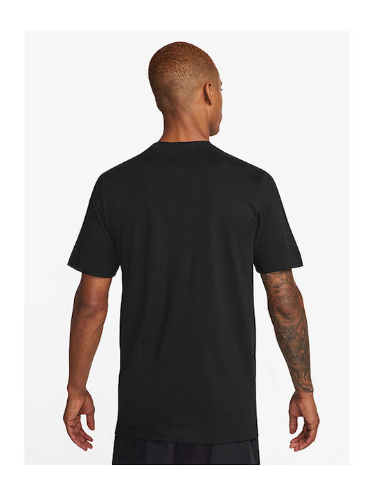 Nike Bărbați T-shirt Sportiv cu Mânecă Scurtă Dri-Fit BLACK