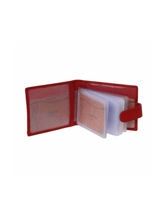 Lavor Δερμάτινο Ανδρικό Πορτοφόλι Καρτών με RFID Κόκκινο