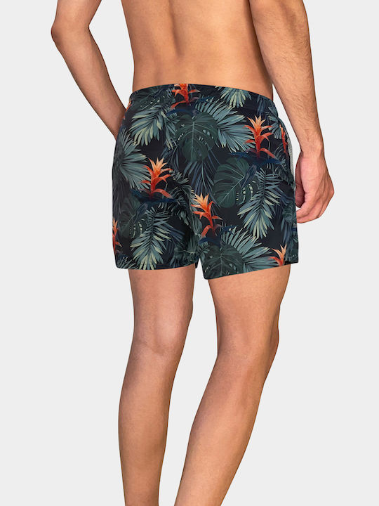 3Guys Herren Badebekleidung Shorts Black Blumen