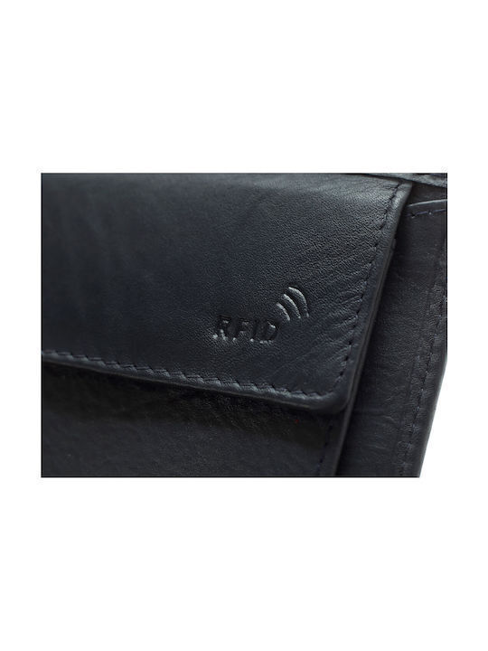 Δερμάτινο Ανδρικό Πορτοφόλι με RFID Μπλε