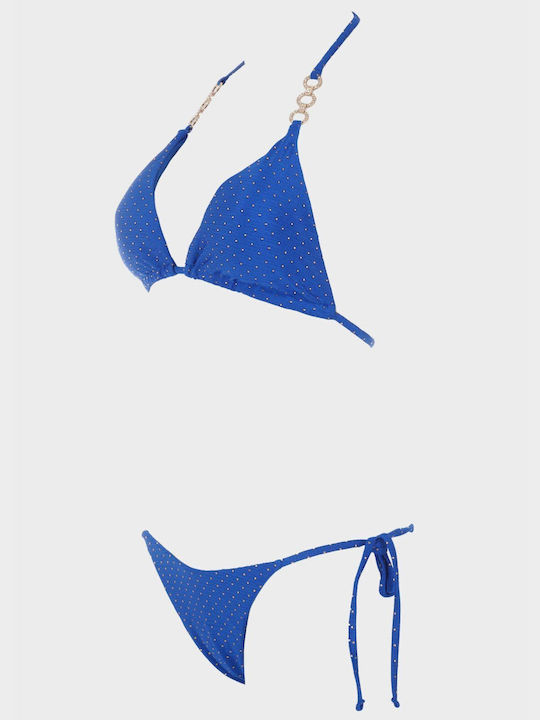 G Secret Bikini Set Triangle Top & Slip Bottom Blue