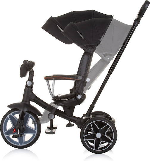 Chipolino Derby Tricicletă Pentru Copii Cu Mâner Pentru Părinți Obsidian
