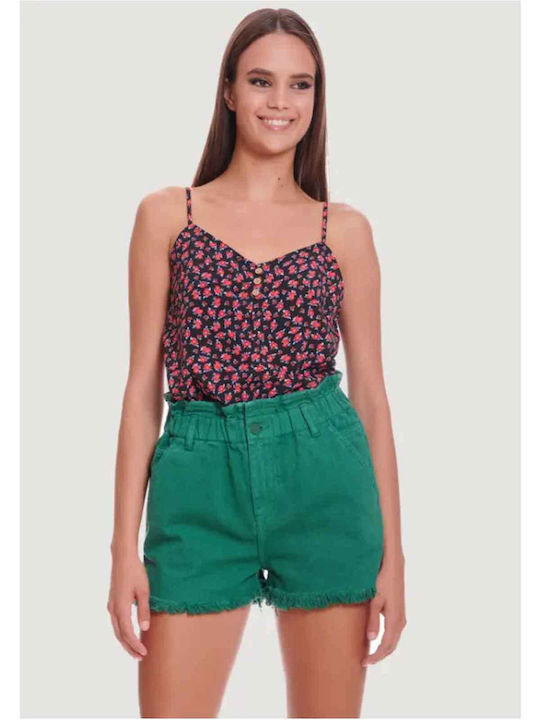 Funky Buddha Women's Jean Shorts Dark Green